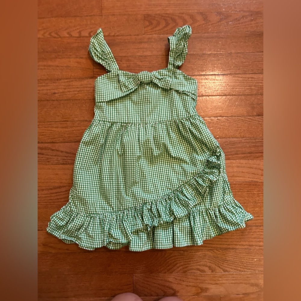 Janie and Jack Sweet Paradise Green Gingham Ruffle Dress